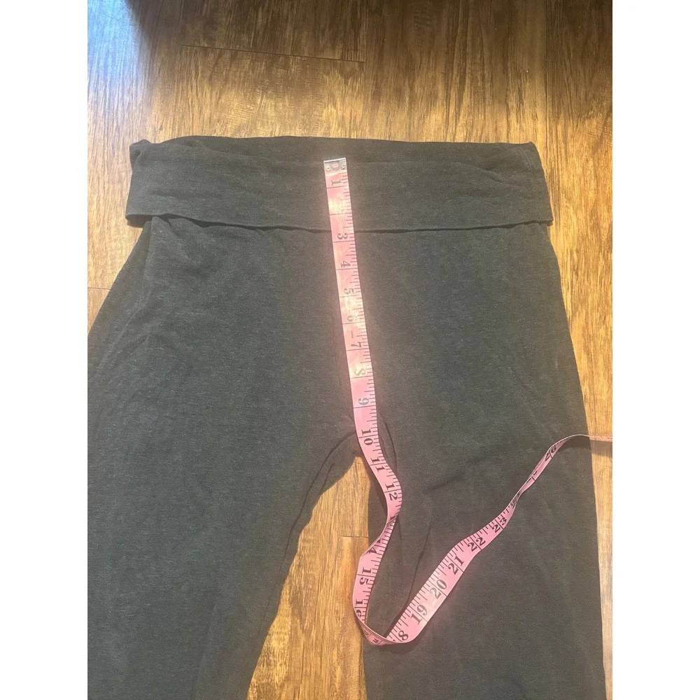 y2k spellout Aerie Foldover Waist Flare Yoga Pants women's Gray Size Medium - Picture 9 of 12